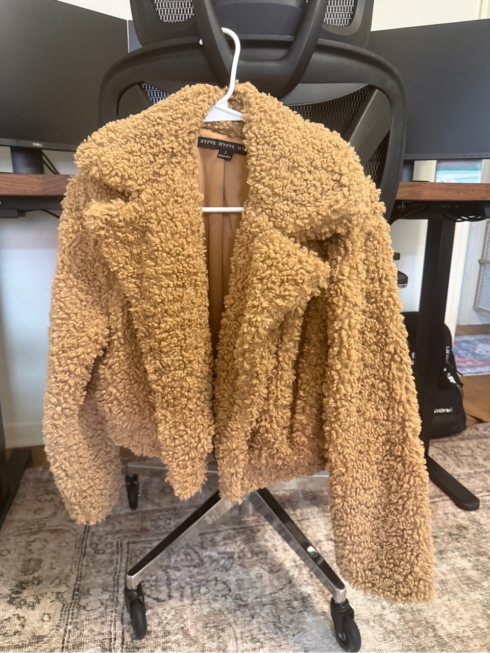 HYFVE Plush Teddy Jacket in Camel
